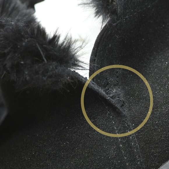 Vintage Bravo Browns Suede Faux Fur Boots Ankle Booties Italy Y2K Black Winter - Picture 9 of 11